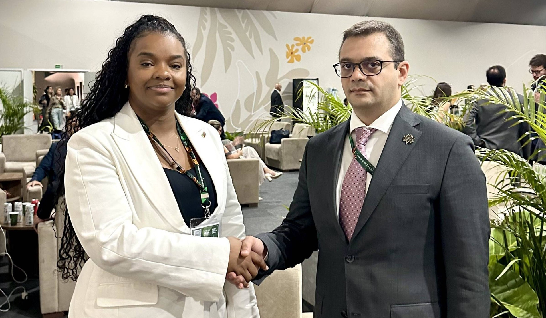 Meeting of Deputy Foreign Minister of Armenia Robert Abisoghomonyan with Vice-Minister of Foreign Affairs of the Democratic Republic of Congo Noëlla Ayeganagato Nakwipone
