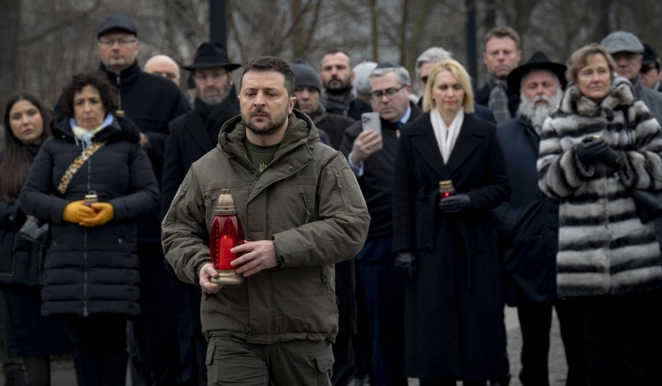 Ukraine's President Zelenskiy commemorates victims of the Holocaust in Kyiv