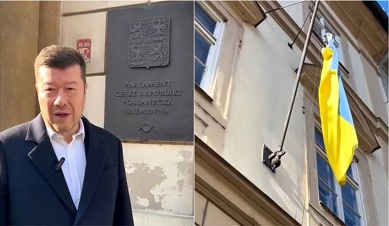 New speaker removes Ukrainian flag from Czech parliament, but opponents hit back