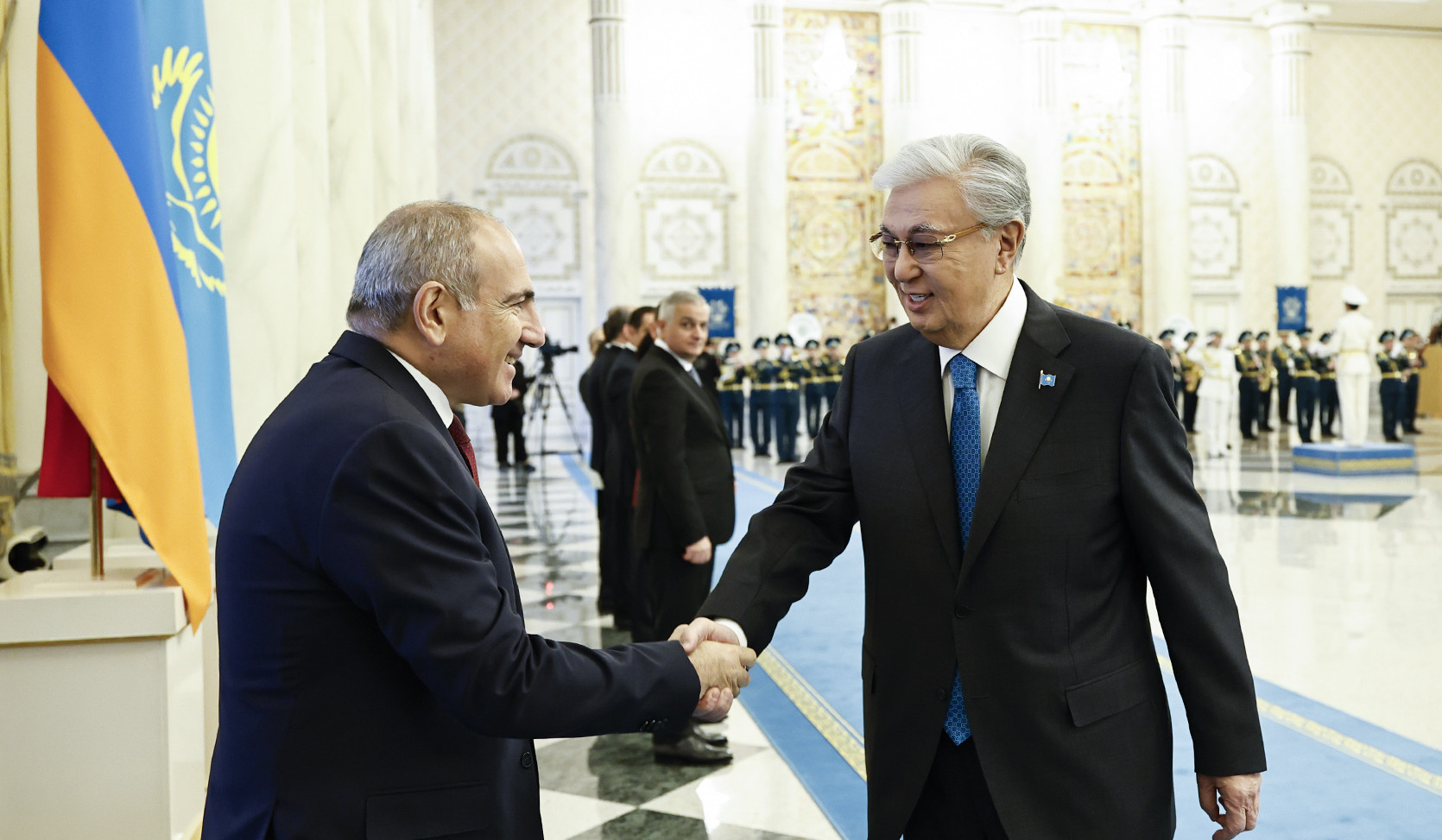Nikol Pashinyan and Kassym-Jomart Tokayev discuss a number of issues aimed at further developing multi-sectoral cooperation between Armenia and Kazakhstan