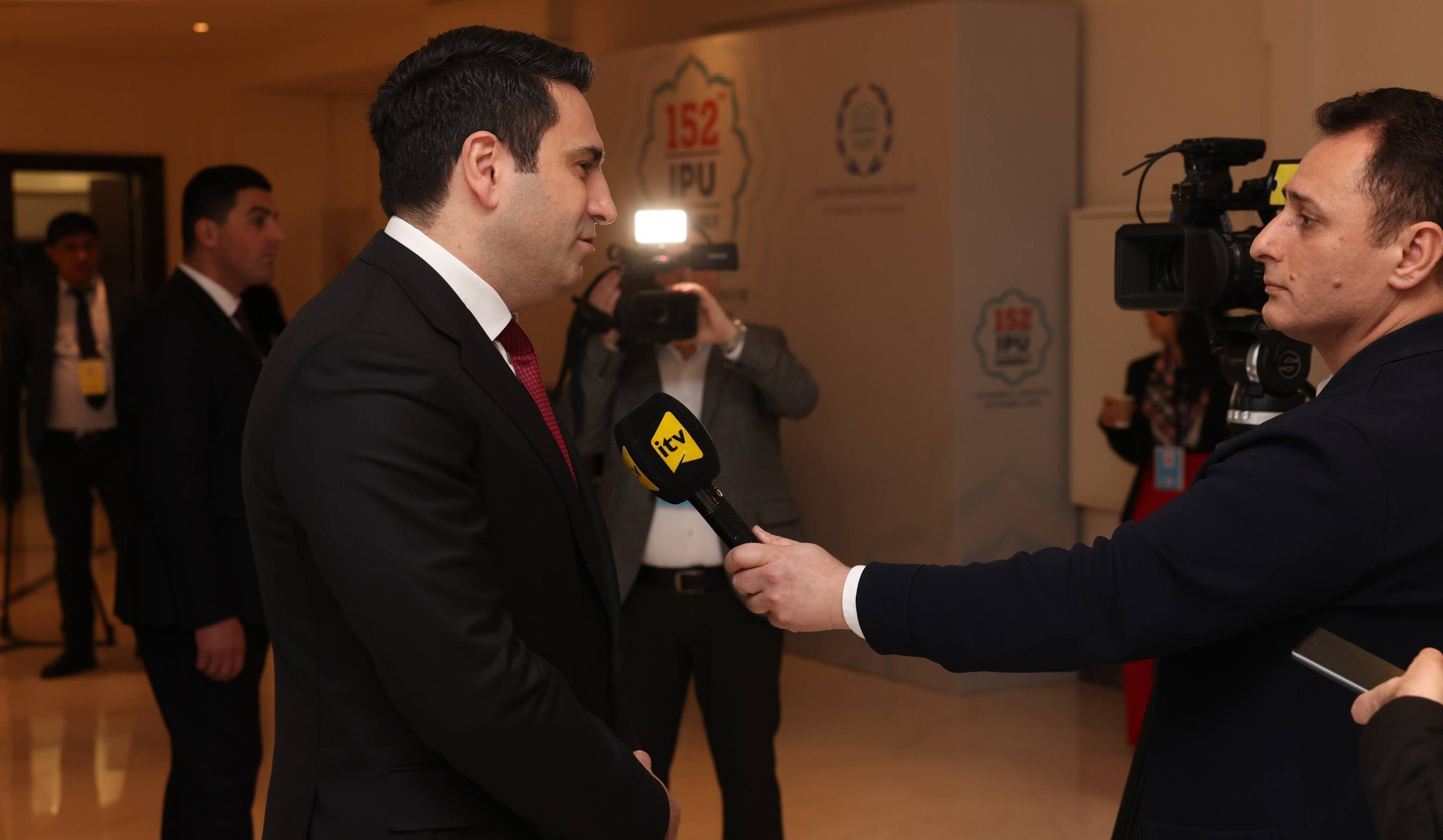 Alen Simonyan answered questions from Azerbaijani media in Istanbul