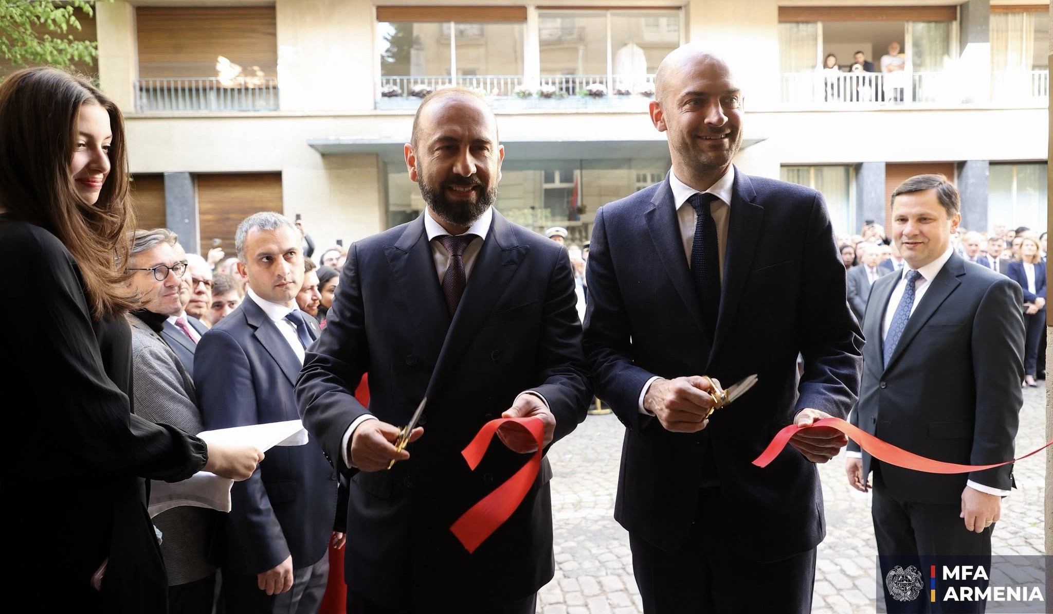 Opening ceremony of new building of Armenian Embassy took place in Paris with participation of Mirzoyan and Barrot