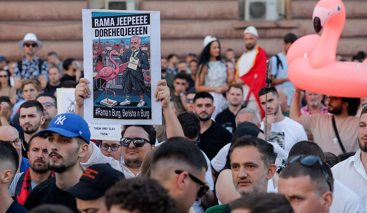 Protesters tear down Albanian development site fences, amid anger over coastal projects
