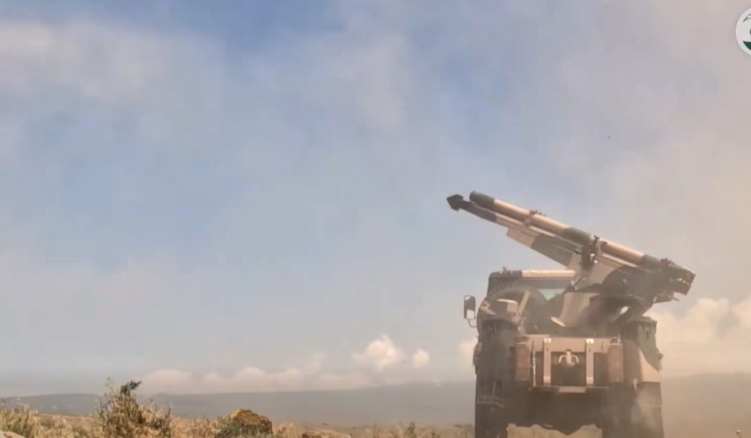Armenian troops train with domestically produced Atlant multiple rocket launchers