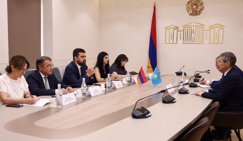 Sargis Khandanyan meets with Ambassador Extraordinary and Plenipotentiary of Kazakhstan to Armenia