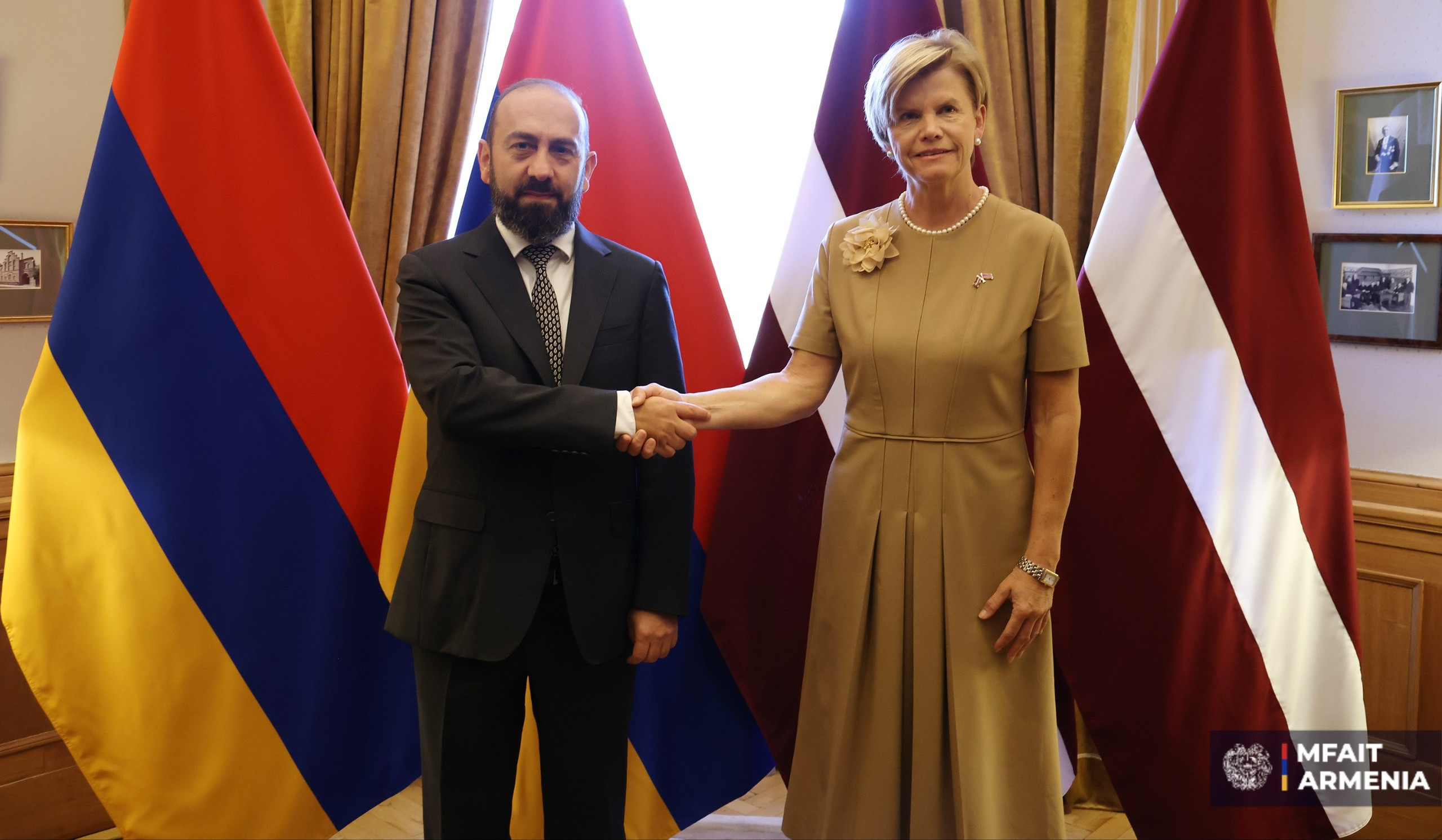 Ararat Mirzoyan's official discussions in Riga began with private meeting with Latvian Foreign Minister